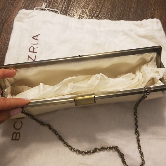 Bcbg max azria satin clutch bag purse - Picture 2 of 3